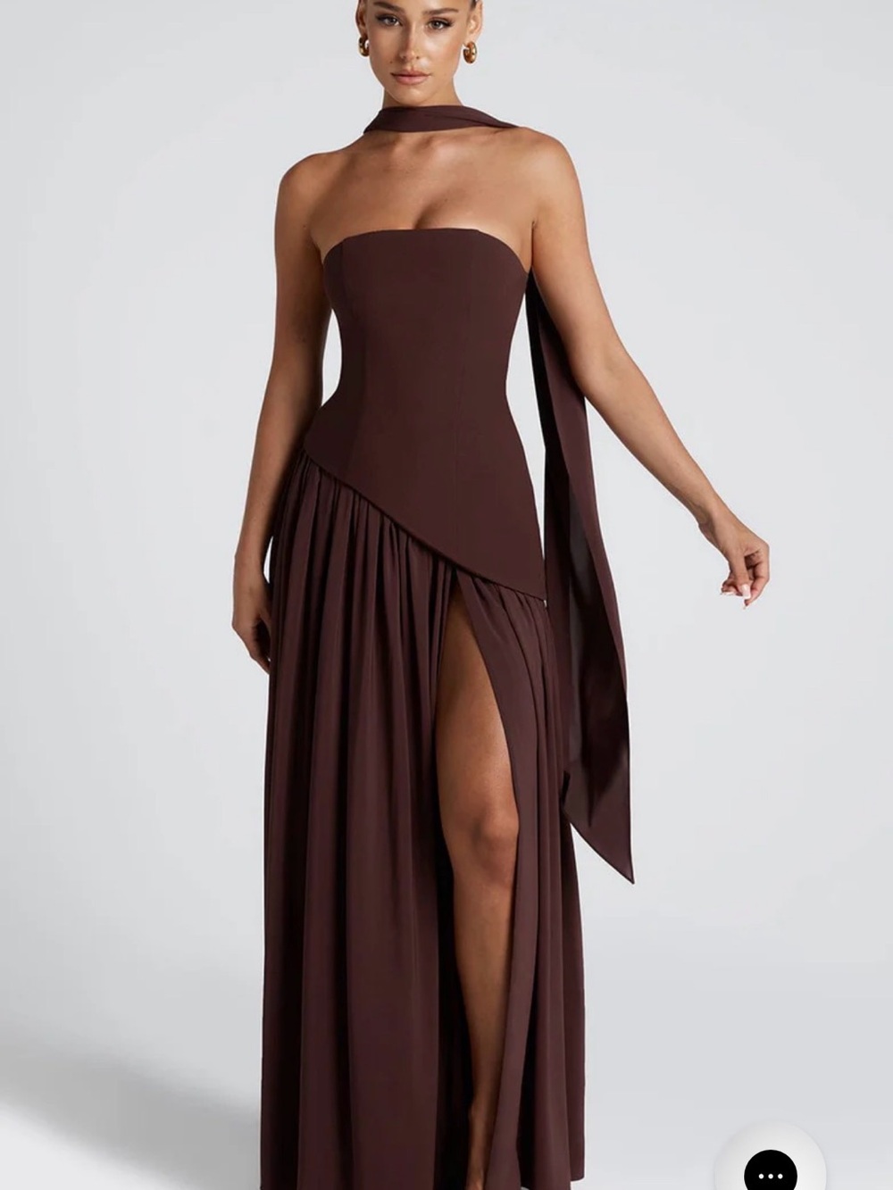 BABY BOO : MALIYAH MAXI DRESS - PLUM BROWN - Picture 3 of 5